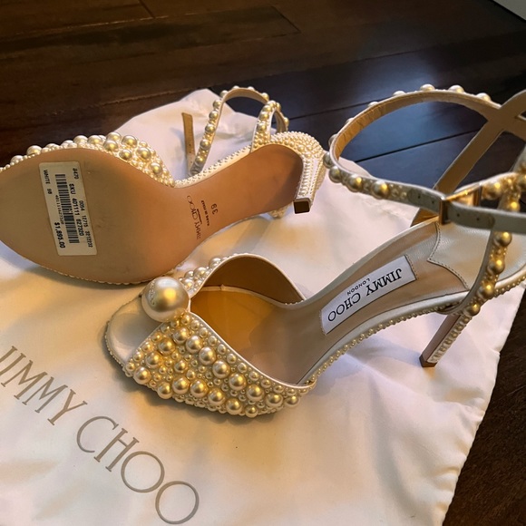 JIMMY CHOO Sacora 100 Pearl Heels -BRAND NEW perfect wedding party shoe - Picture 3 of 9